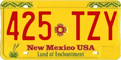NM license plate 425TZY