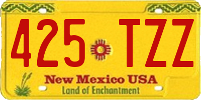 NM license plate 425TZZ