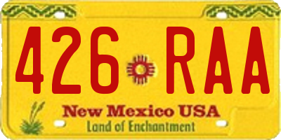 NM license plate 426RAA