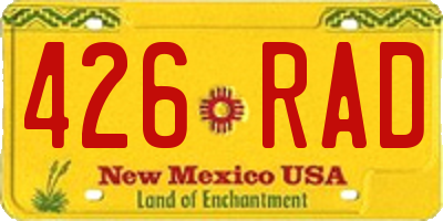 NM license plate 426RAD