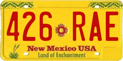 NM license plate 426RAE