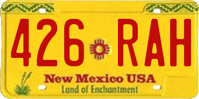 NM license plate 426RAH