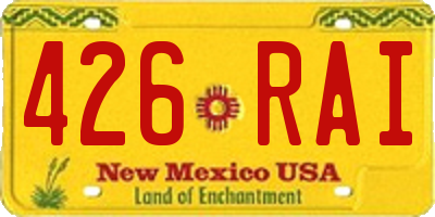 NM license plate 426RAI