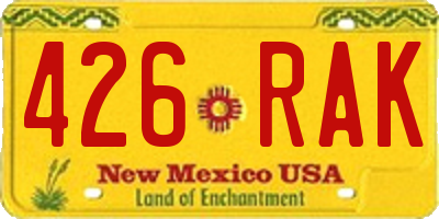 NM license plate 426RAK