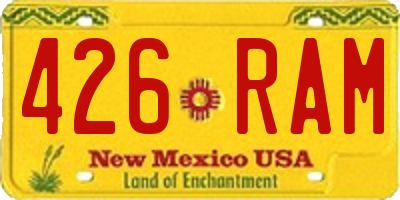 NM license plate 426RAM