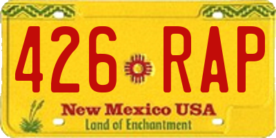 NM license plate 426RAP