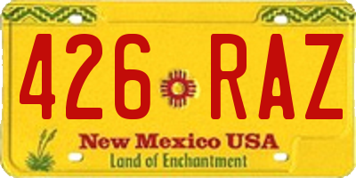 NM license plate 426RAZ