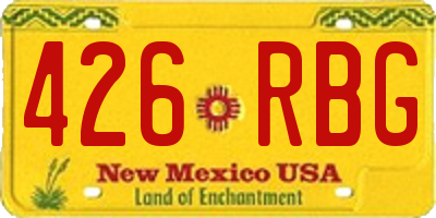 NM license plate 426RBG