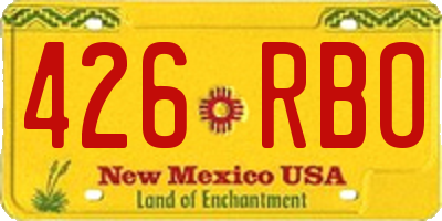 NM license plate 426RBO