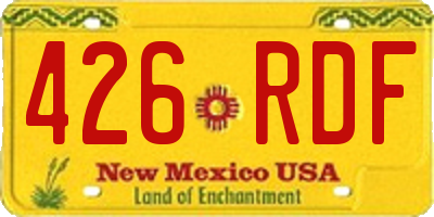 NM license plate 426RDF