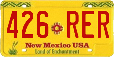 NM license plate 426RER