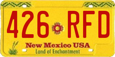 NM license plate 426RFD