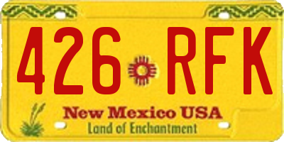 NM license plate 426RFK