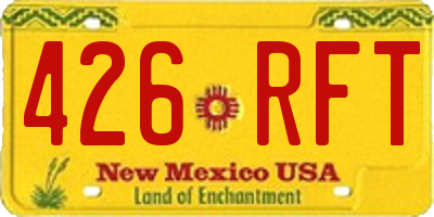 NM license plate 426RFT