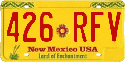 NM license plate 426RFV