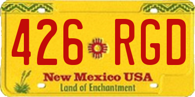 NM license plate 426RGD