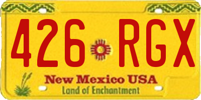NM license plate 426RGX