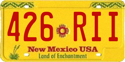 NM license plate 426RII