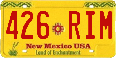 NM license plate 426RIM