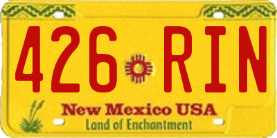NM license plate 426RIN