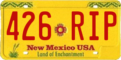 NM license plate 426RIP