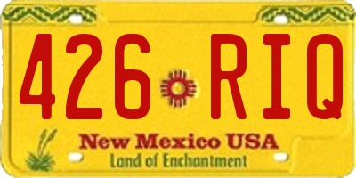 NM license plate 426RIQ