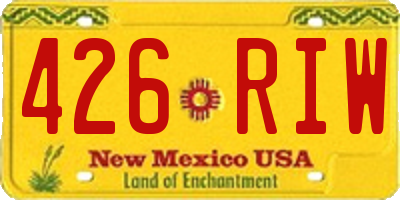NM license plate 426RIW