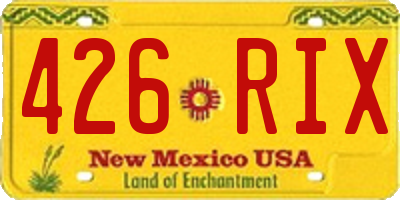 NM license plate 426RIX