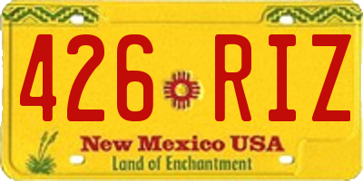 NM license plate 426RIZ