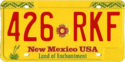 NM license plate 426RKF
