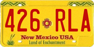 NM license plate 426RLA