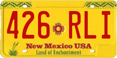 NM license plate 426RLI