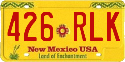 NM license plate 426RLK