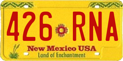 NM license plate 426RNA