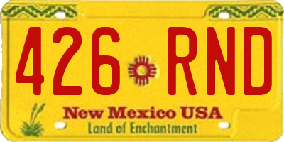 NM license plate 426RND