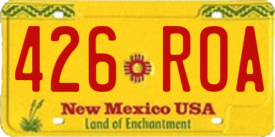 NM license plate 426ROA