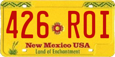 NM license plate 426ROI