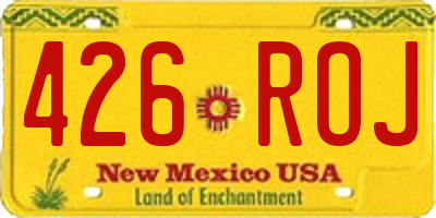 NM license plate 426ROJ