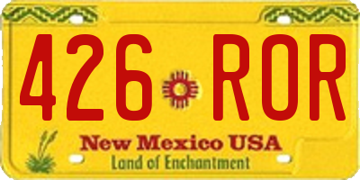 NM license plate 426ROR