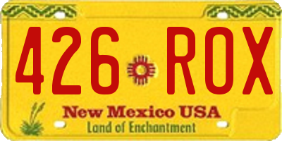 NM license plate 426ROX