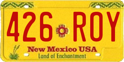NM license plate 426ROY