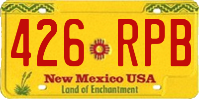 NM license plate 426RPB