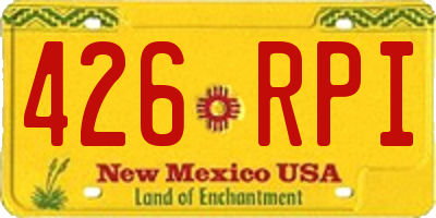 NM license plate 426RPI