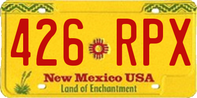 NM license plate 426RPX