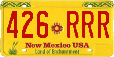 NM license plate 426RRR
