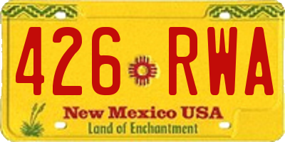 NM license plate 426RWA