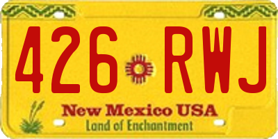 NM license plate 426RWJ