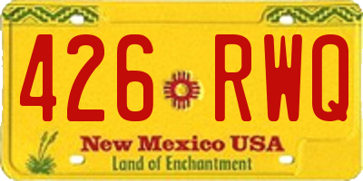 NM license plate 426RWQ