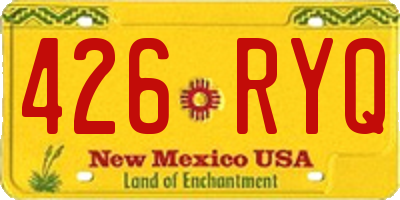 NM license plate 426RYQ