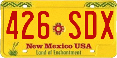 NM license plate 426SDX